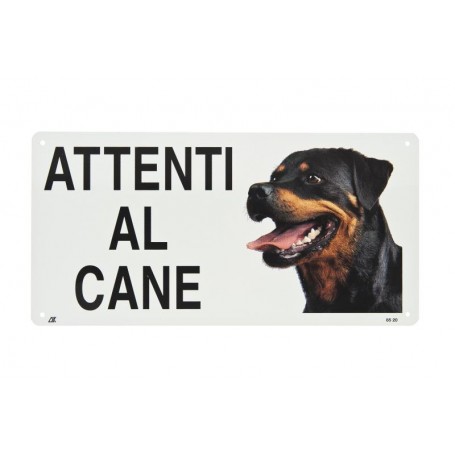 Cartello Attenti Al Cane Metallo Rottweiler