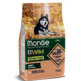 Monge BWild Grain Free Dog Adult All Breeds Salmone e Piselli 2,5Kg