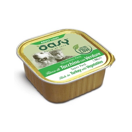 Oasy Wet Dog Delizioso Patè - Light Tacchino Vaschetta 150Gr