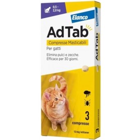 AdTabs 3 Compresse Antiparassitari Masticabili per Gatti Fino da 0,5Kg a 2Kg